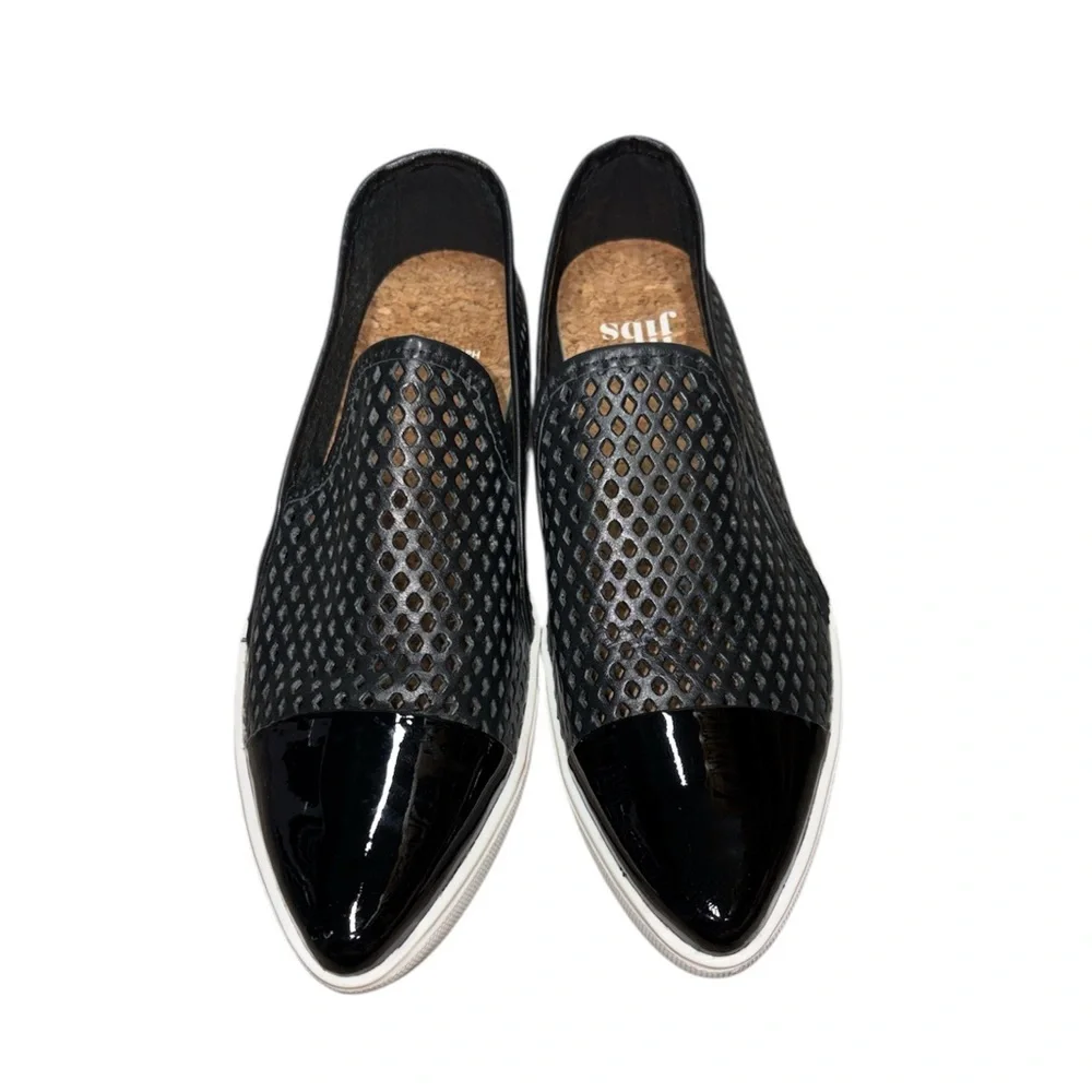 Jibs Slim Slip-On Fashion Sneaker‎ Flat In Jet Black + Onyx Women’s Size 7